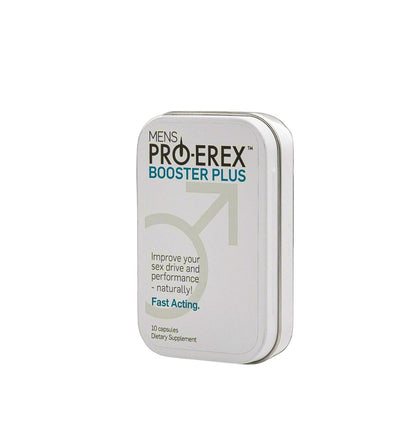 Mens Pro-Erex Booster Plus supplement packaging on a white background